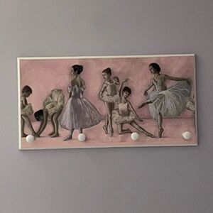 Ballet Dancer Wall Art on Pink Background